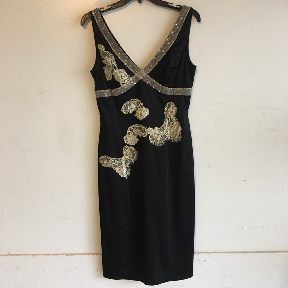 Papell Boutique Little Black Lace Dress LBD